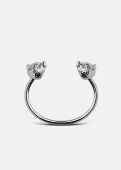 Bear Cuff - Silver Plated