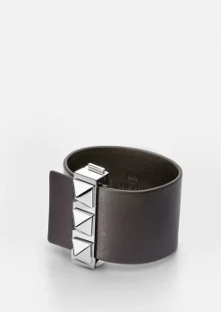 Clasp Rivets Bracelet - Dark Brown