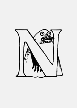Moomin Alphabet - Gold Plated - N